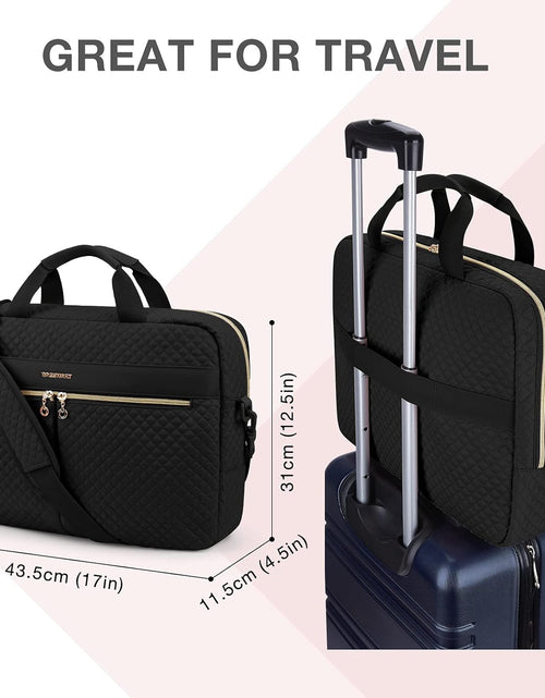 Load image into Gallery viewer, 17.3/15.6 Inch Laptop Bag, Briefcase for Women Computer Messenger Bag Office Travel Business, Black
