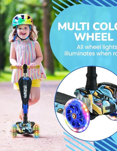 Load image into Gallery viewer, 3-Wheeled Scooter for Kids - Wheel LED Lights, Adjustable Lean-To-Steer Handlebar, and Foldable Seat - Sit or Stand Ride with Brake for Boys and Girls Ages 1-14 Years Old
