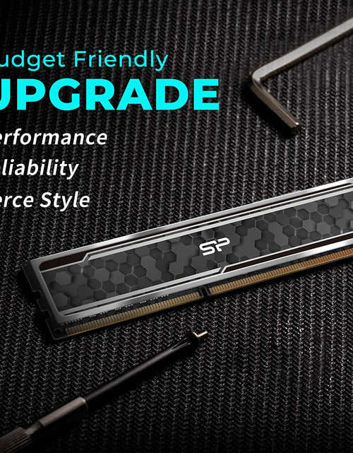 Load image into Gallery viewer, Silicon Power Value Gaming DDR4 RAM 16GB (2X8Gb) 3200Mhz (PC4 25600) CL16 1.35V Desktop Memory Module with Heatsink Camouflage Grey SP016GXLZU320BDAJ5
