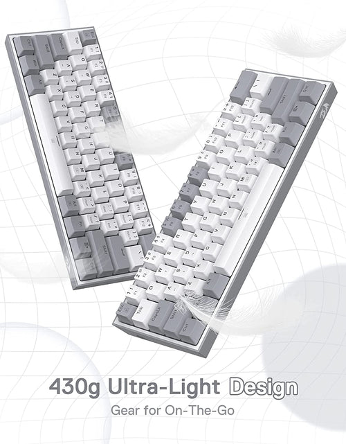 Load image into Gallery viewer, K617 Fizz 60% Wired RGB Gaming Keyboard, 61 Keys Compact Mechanical Keyboard W/White and Grey Color Keycaps, Linear Red Switch, Pro Driver/Software Supported
