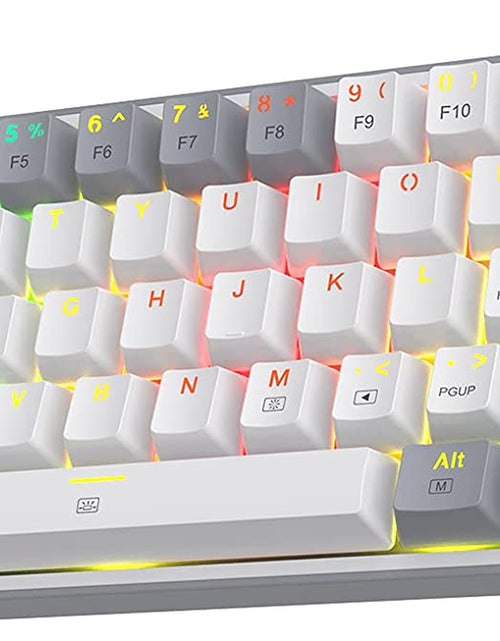 Load image into Gallery viewer, K617 Fizz 60% Wired RGB Gaming Keyboard, 61 Keys Compact Mechanical Keyboard W/White and Grey Color Keycaps, Linear Red Switch, Pro Driver/Software Supported
