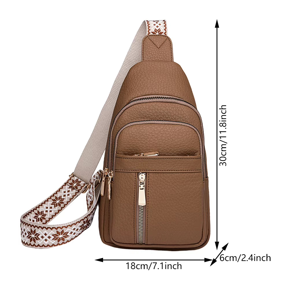 UrbanChic Crossbody – Waterproof PU Leather Chest & Shoulder Bag for Women on the Go