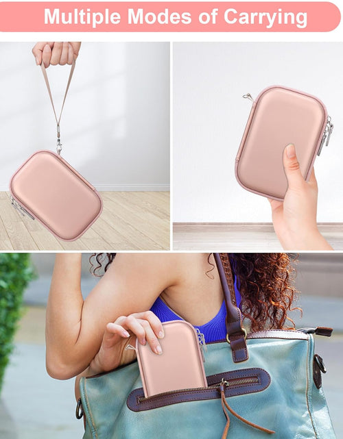 Load image into Gallery viewer, Carrying Case Replacement for HP Sprocket Portable 2X3 Instant Photo Printer, Kodak Step Wireless Mobile Photo Printer, Lifeprint 2X3 Photo Printer, Mesh Bag Fit Photo Paper Cable, Rose Gold
