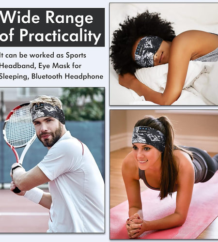 Sleep Mask with Bluetooth Headphones, Painting Sleep Headphones Bluetooth Headband for Sleeping Sports Sleep Mask for Side Sleeper, Best Gift and Travel Essentials