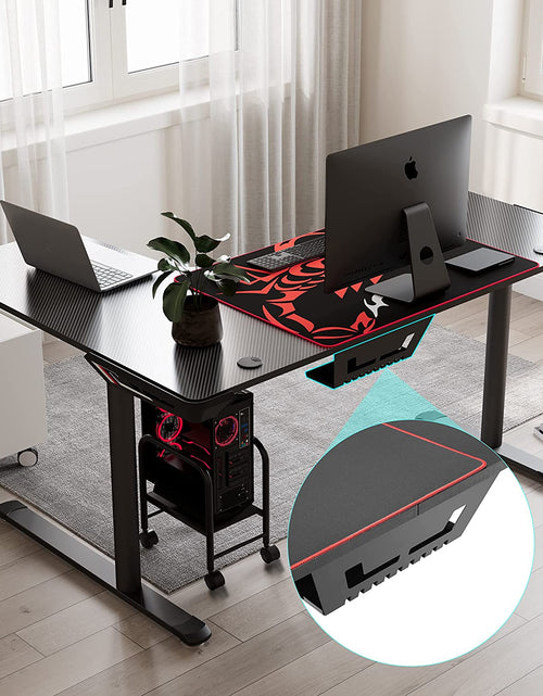 Load image into Gallery viewer, L Shaped Gaming Desk, 60 Inch L60 Home Office Corner PC Computer Gamer Table Large Writing Workstation Gifts W Mouse Pad Cable Management, Space Saving, Easy to Assemble, Right Black
