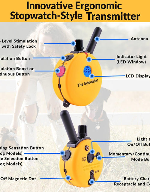 Load image into Gallery viewer, E-Collar Humane Dog Training Collar with Remote Features 100 Levels of Safe Stimulation, Tapping Sensation, Night Light, Waterproof, Rechargeable
