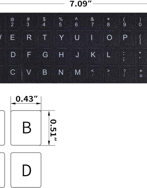 Load image into Gallery viewer, 2PCS Pack Universal English Keyboard Stickers, Computer Keyboard Stickers Black Background with White Lettering for Computer Laptop Notebook Desktop (English)
