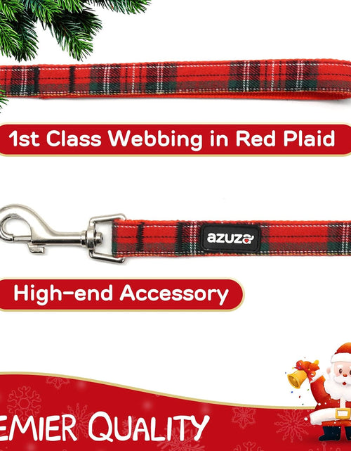 Load image into Gallery viewer, Christmas Buffalo Dog Collar and Leash Set, Classic Plaid Collar with Removable Bowtie and Matching Leash for Large Dogs
