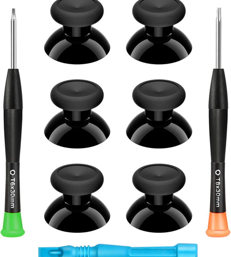 Xbox One Controller Joystick Replacement - 6PCS Original Thumbsticks Analog Thumb Sticks Parts - True Rubberized with T8 T6 Repair Screwdriver Kit for Xbox One Controller