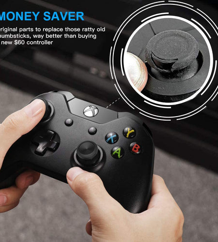 Xbox One Controller Joystick Replacement - 6PCS Original Thumbsticks Analog Thumb Sticks Parts - True Rubberized with T8 T6 Repair Screwdriver Kit for Xbox One Controller