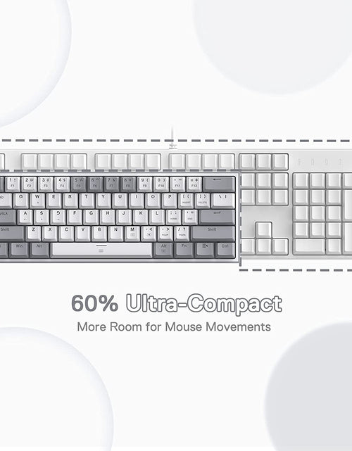 Load image into Gallery viewer, K617 Fizz 60% Wired RGB Gaming Keyboard, 61 Keys Compact Mechanical Keyboard W/White and Grey Color Keycaps, Linear Red Switch, Pro Driver/Software Supported
