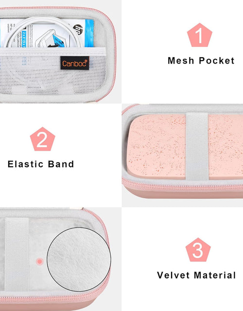 Load image into Gallery viewer, Carrying Case Replacement for HP Sprocket Portable 2X3 Instant Photo Printer, Kodak Step Wireless Mobile Photo Printer, Lifeprint 2X3 Photo Printer, Mesh Bag Fit Photo Paper Cable, Rose Gold
