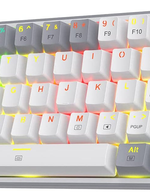 Load image into Gallery viewer, K617 Fizz 60% Wired RGB Gaming Keyboard, 61 Keys Compact Mechanical Keyboard W/White and Grey Color Keycaps, Linear Red Switch, Pro Driver/Software Supported
