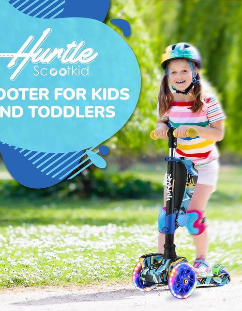 Load image into Gallery viewer, 3-Wheeled Scooter for Kids - Wheel LED Lights, Adjustable Lean-To-Steer Handlebar, and Foldable Seat - Sit or Stand Ride with Brake for Boys and Girls Ages 1-14 Years Old
