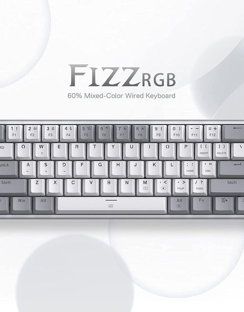 Load image into Gallery viewer, K617 Fizz 60% Wired RGB Gaming Keyboard, 61 Keys Compact Mechanical Keyboard W/White and Grey Color Keycaps, Linear Red Switch, Pro Driver/Software Supported
