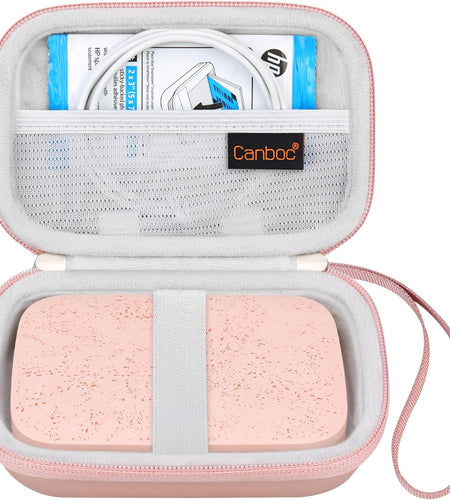 Carrying Case Replacement for HP Sprocket Portable 2X3 Instant Photo Printer, Kodak Step Wireless Mobile Photo Printer, Lifeprint 2X3 Photo Printer, Mesh Bag Fit Photo Paper Cable, Rose Gold